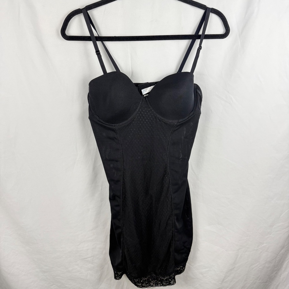 Eileen West Classics Black Sheer Slip Built-in Bra XL Mini Sexy Goth Romantic